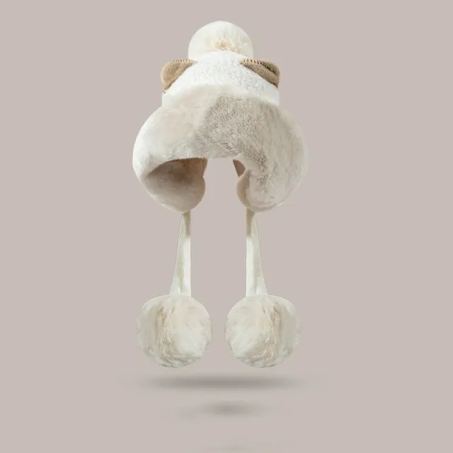 Winter Korean Style All match And Cute Ears Plush Bonnet Women White - Shop at LoveMi