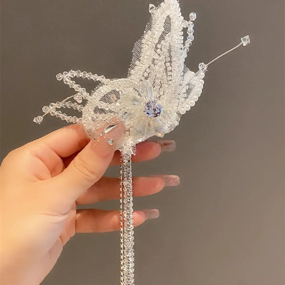Super Fairy Bow Crystal Tassel Hairpin Women