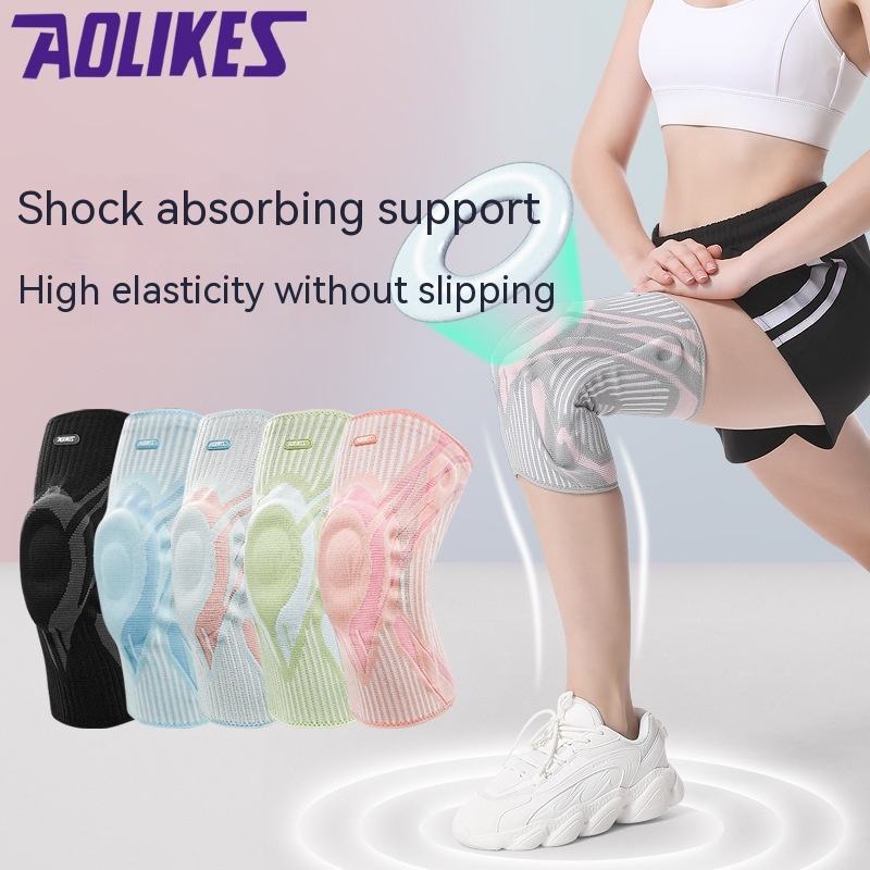 Knitted Sports Kneecaps Spring Support Running Silicone