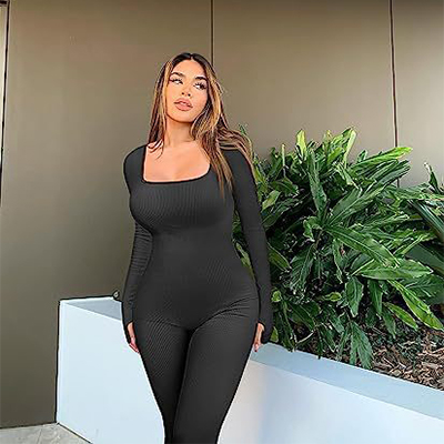 Womens-Yoga-Sports-Fitness-Jumpsuit-Workout-Long-Sleeve-Square-Collar-Clothing