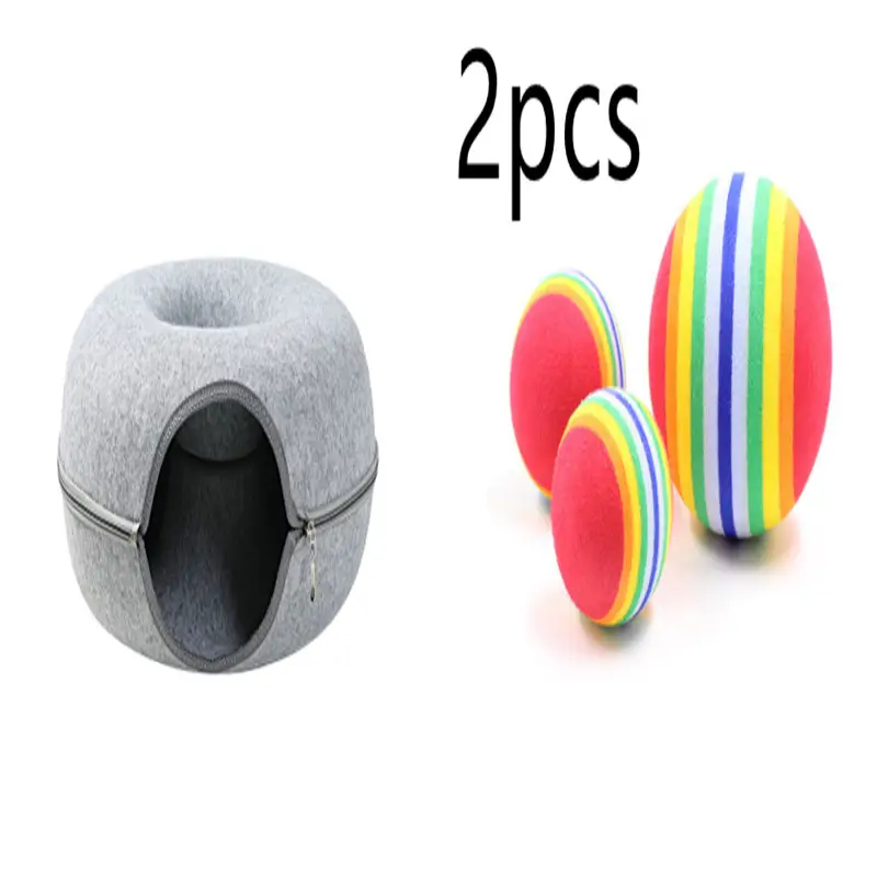 Four Seasons Available Cat Nest Round Woolen Felt Pet Dual-use Cat Nest Tunnel