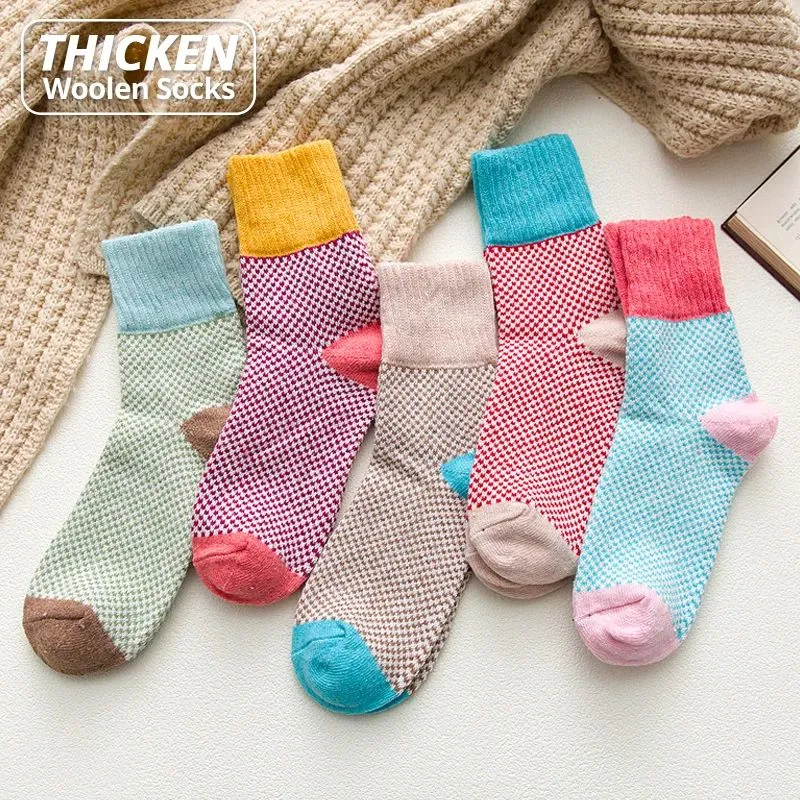Thicken Women Winter Socks Warm Rabbit Wool Girl's - Multicolor
