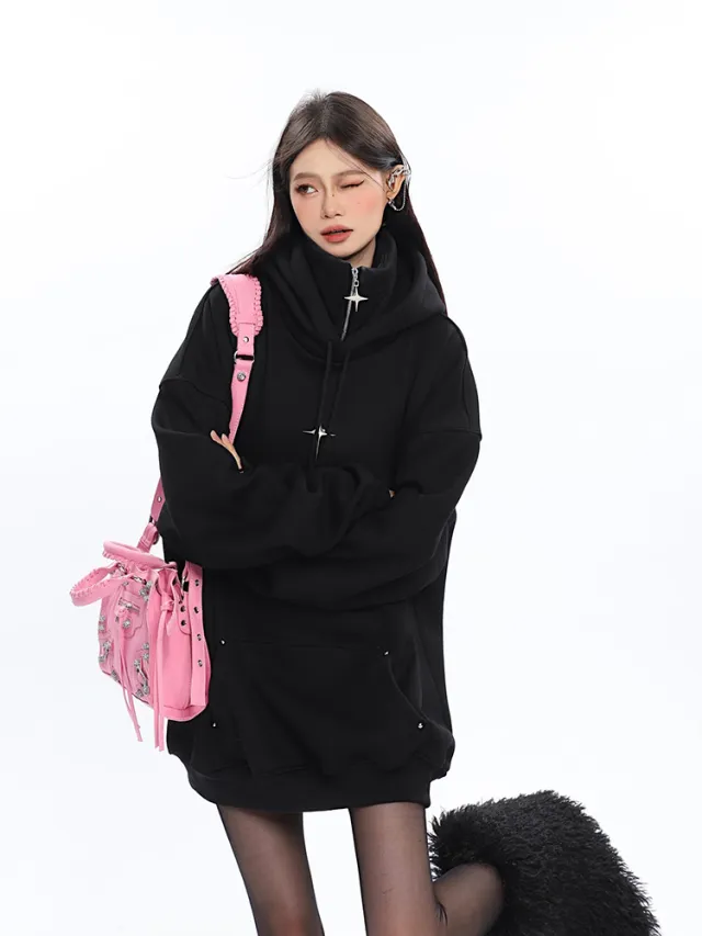Design Inspired Metal Hooded Hoodie Black - Shop at LoveMi