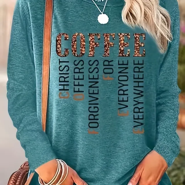 Round Neck Long Sleeve Casual Loose Top Bottoming Shirt Peacock Green - Shop at LoveMi