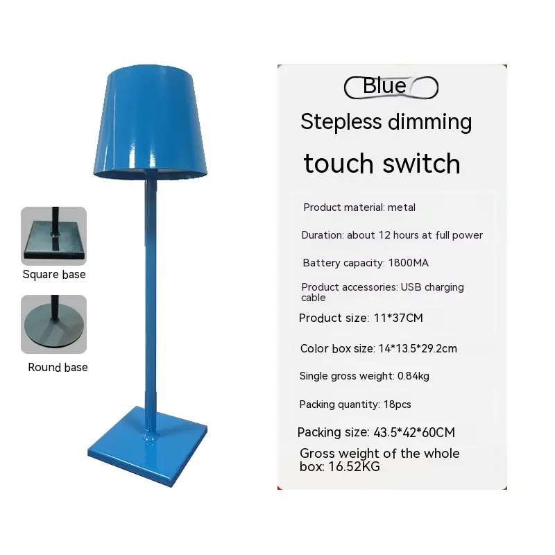 Simple Table Lamp Bedroom Touch Three-color Night Light Charging