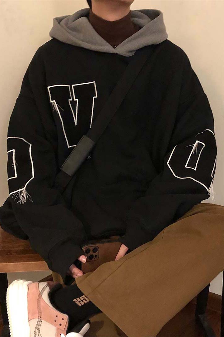 Retro Loose Casual Sports Style With Plush Hooded Hoodie For Men And Women's Couple Jacket