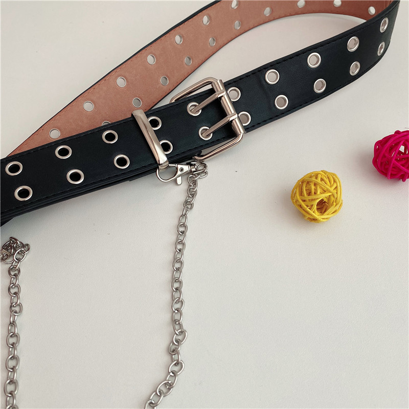 Double Row Perforated Women's Suit Belt