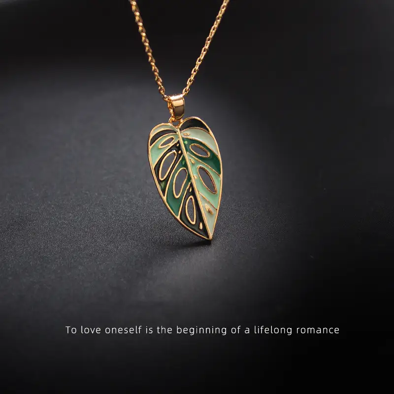 18K Gilded S925 Leaf Element Younger Fashion Necklace For Women