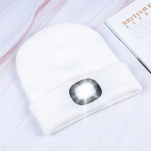 LED Knit Hat Button Cell Type Knitted Hat With Light Glowing White - Shop at LoveMi
