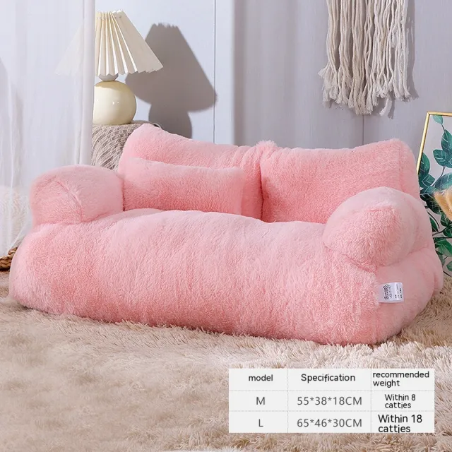 Luxury Cat Bed Sofa Winter Warm Cat Nest Pet Bed For Small Medium Dogs Cats Comfortable Plush Puppy Bed Pet Supplies Cherry Blossom Powder - Shop at LoveMi