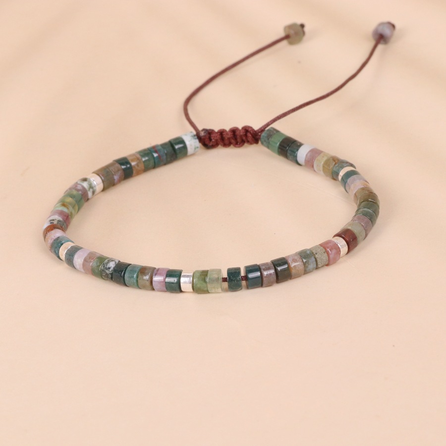 Stone Bead Woven Bracelet Jewelry