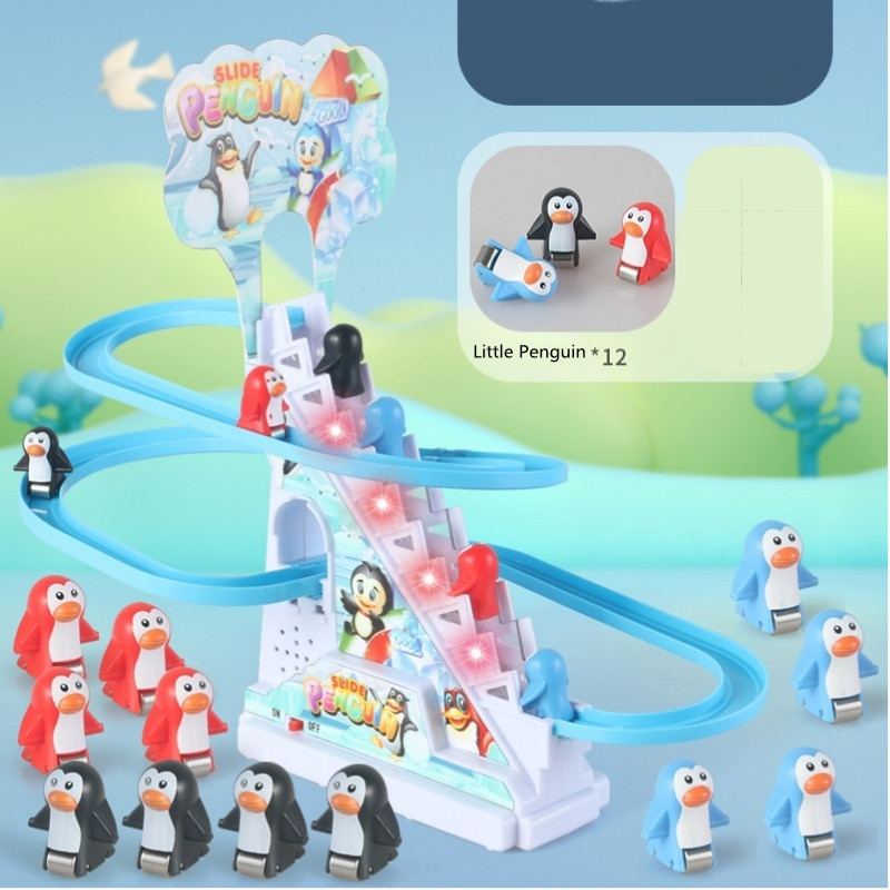 12penguins climbing stairs