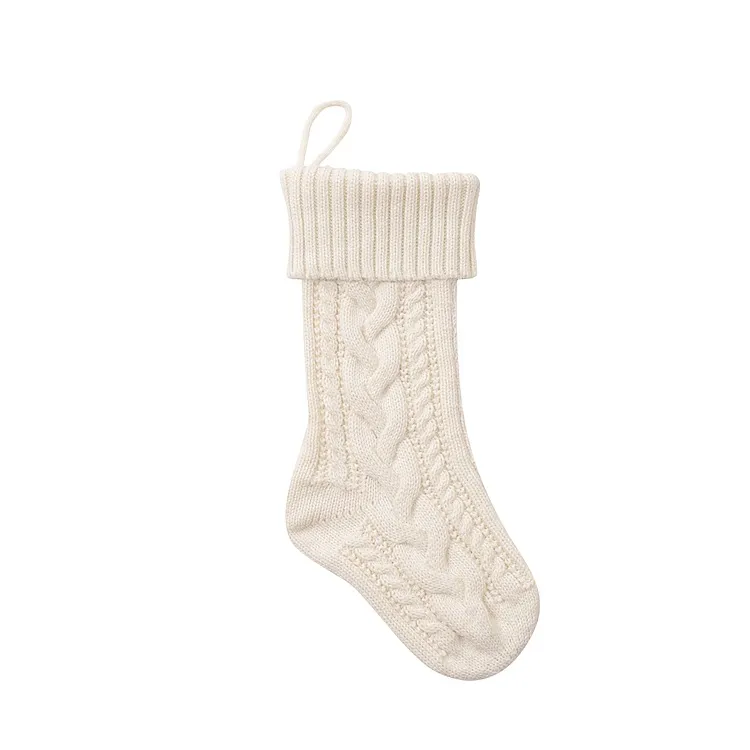 Knitted Christmas Gift Bag Decorations - White