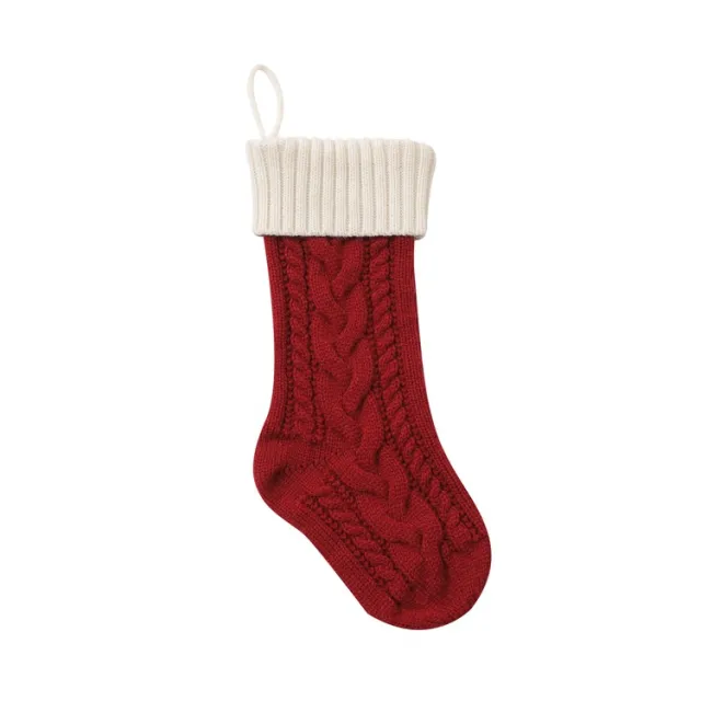 Knitted Christmas Gift Bag Decorations Red And White - Shop at LoveMi