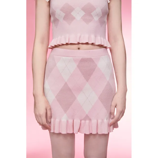 Diamond Vest Spaghetti Straps Knitted Cardigan Coat Three piece Set Short Skirt - Shop at LoveMi