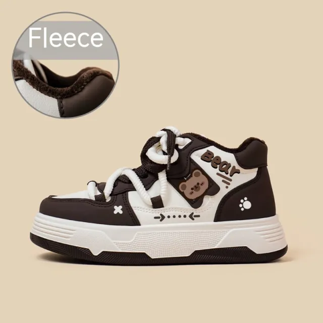 High Cut Plush Casual Board Shoes For Women In Winter Coffee - Shop at LoveMi