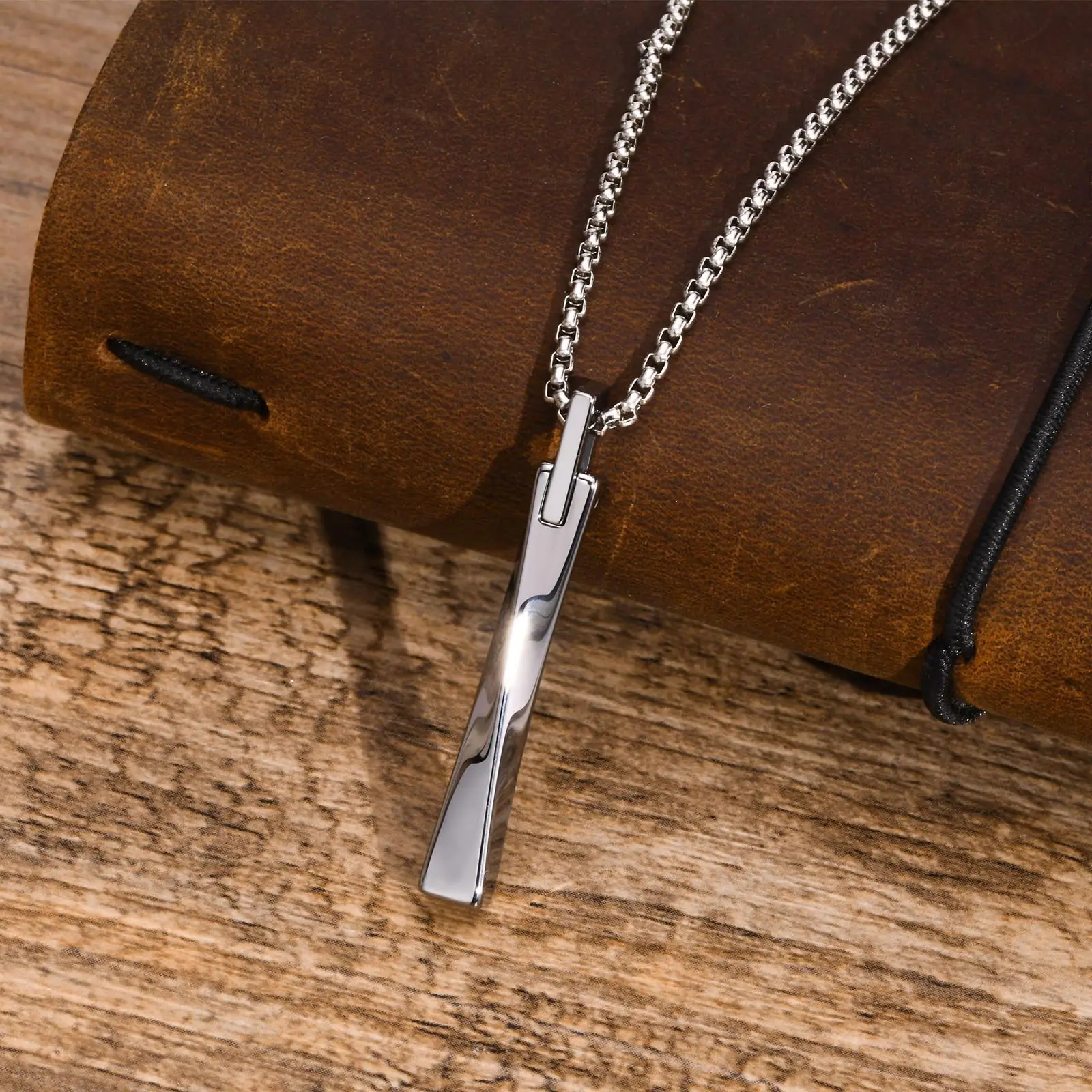 European And American Tungsten Steel Mobius Pendant Steel Colored Necklace