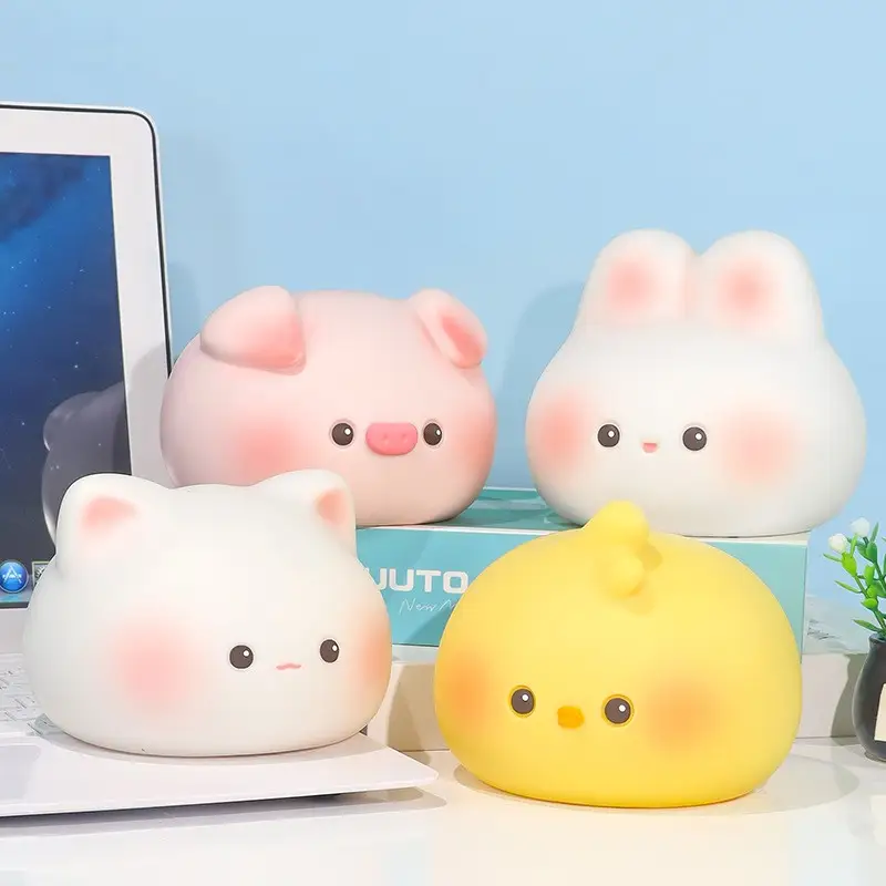 Pig Rabbit Kitten Duck Vinyl Creative Small Night Lamp