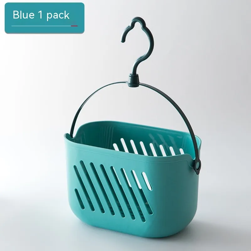 With Cord Hook Bathroom Hanging Basket Storage Sundries - Blue