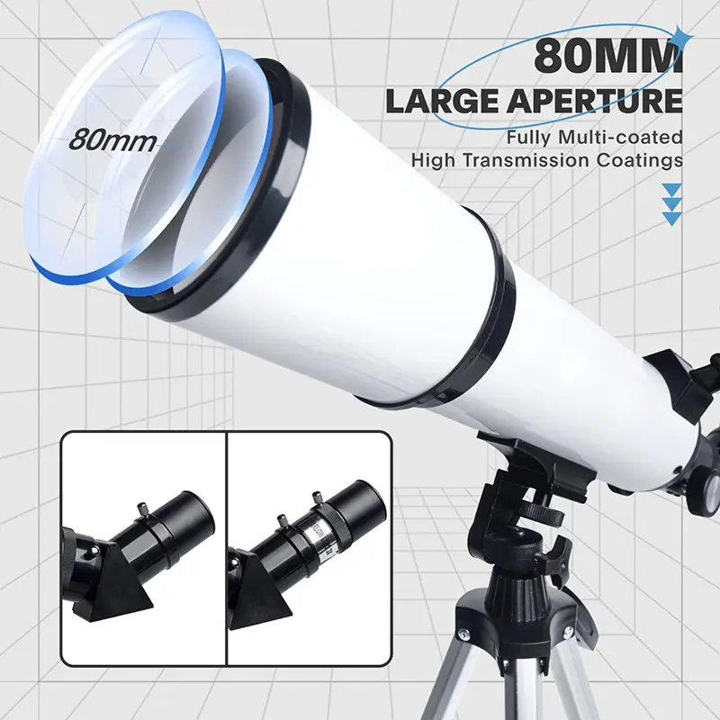 Metal Astronomical Telescope Focal Length with Telephone Adapter