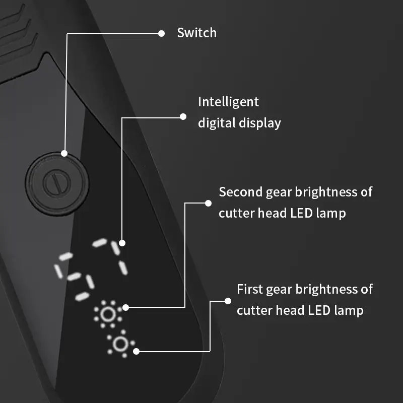Hair Ceramic Blade LCD Digital Display Push Light Electric Clipper
