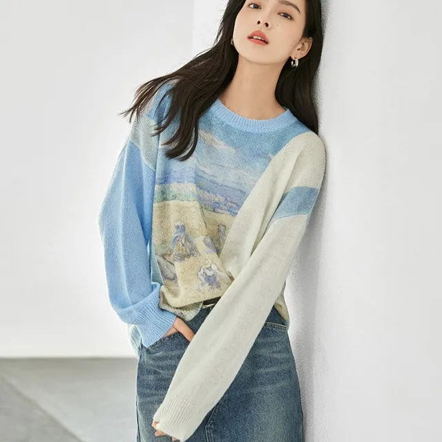 Gentle Wind Soft Glutinous Sweater Girl Moonlight White - Shop at LoveMi
