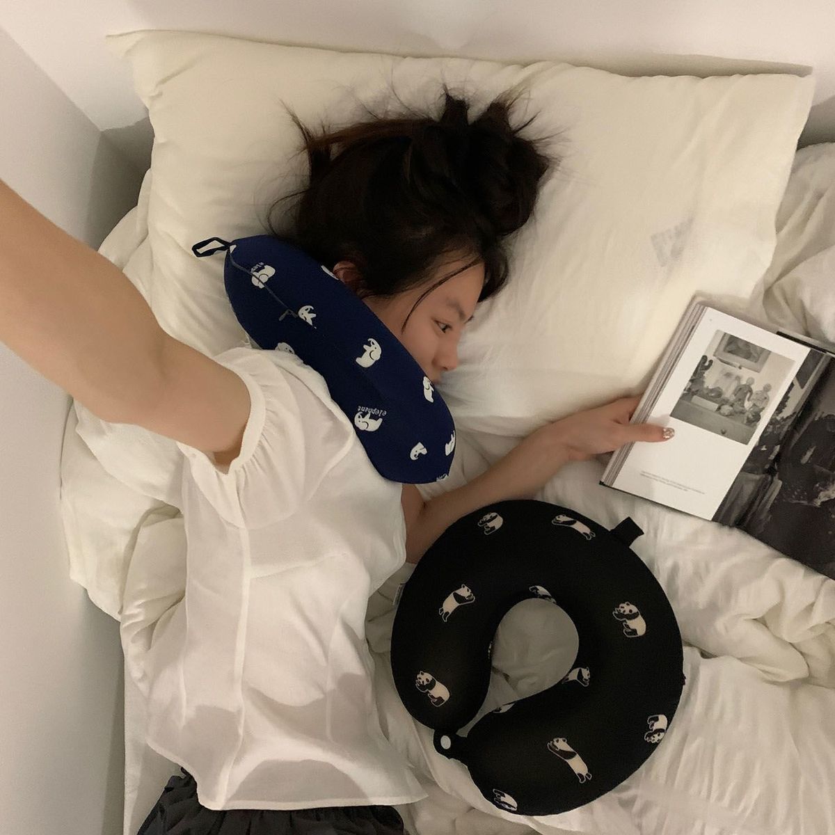 Cartoon Korean Cute Little Panda U-shaped Cervical Pillow Office Siesta Appliance