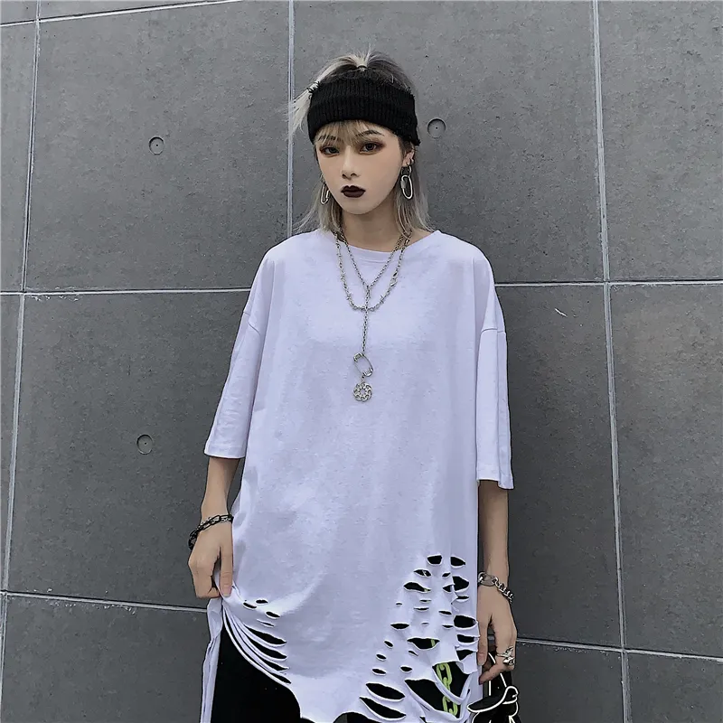 Ripped White Bottoming Shirt Inner Wear Blouse - White