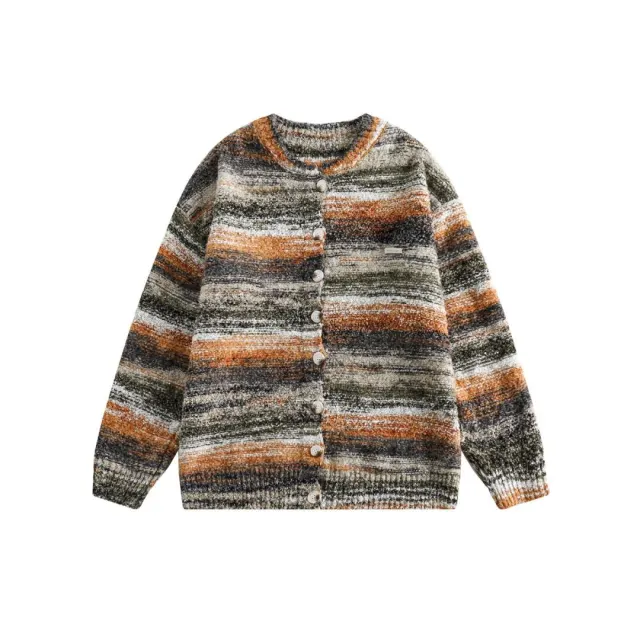 Japanese Style Lazy Knitted Cardigan Coat For Women Coffee Green - Shop at LoveMi
