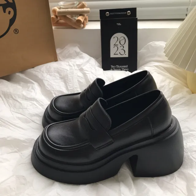 Women With Thick High Heels And Lace Up Small Leather Shoes 5 Style 37 - Shop at LoveMi
