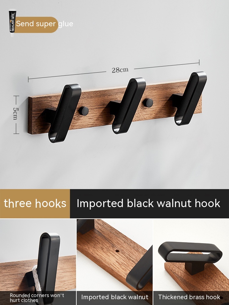 Black 3 Hooks