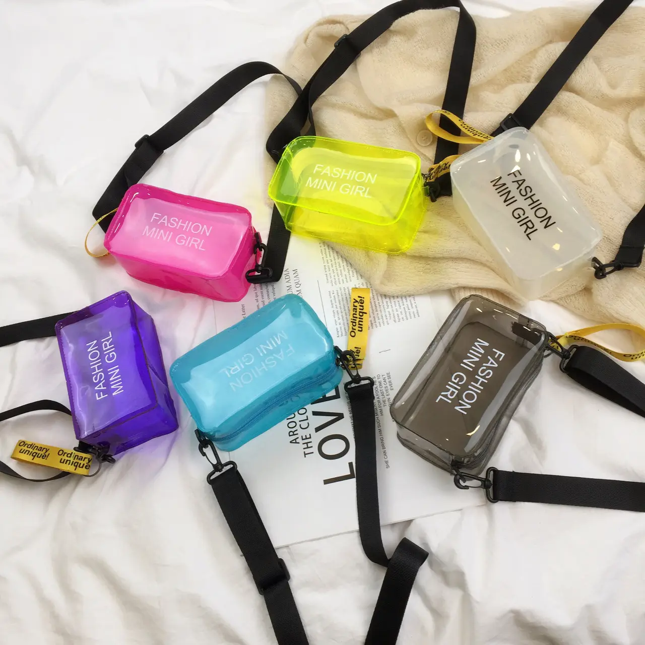 Transparent Square Fashion Trend Jelly Single Shoulder