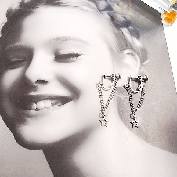 Tassel Hollow Star Chain Earrings
