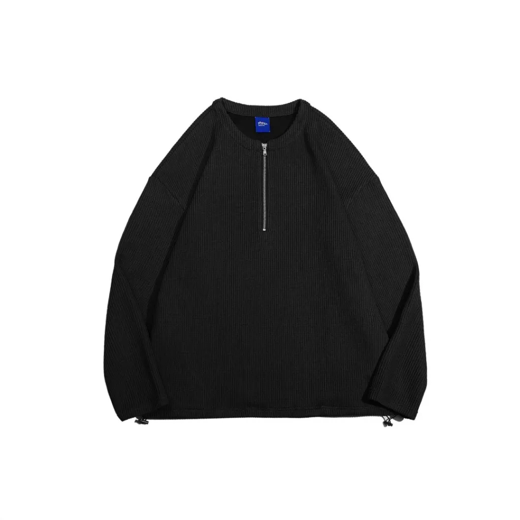 Japanese-style Retro Profile Knitted Sweater - Black