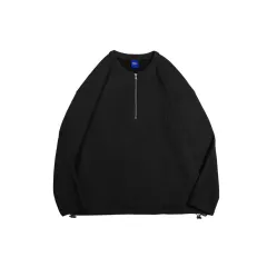 Japanese-style Retro Profile Knitted Sweater - Black - View 1