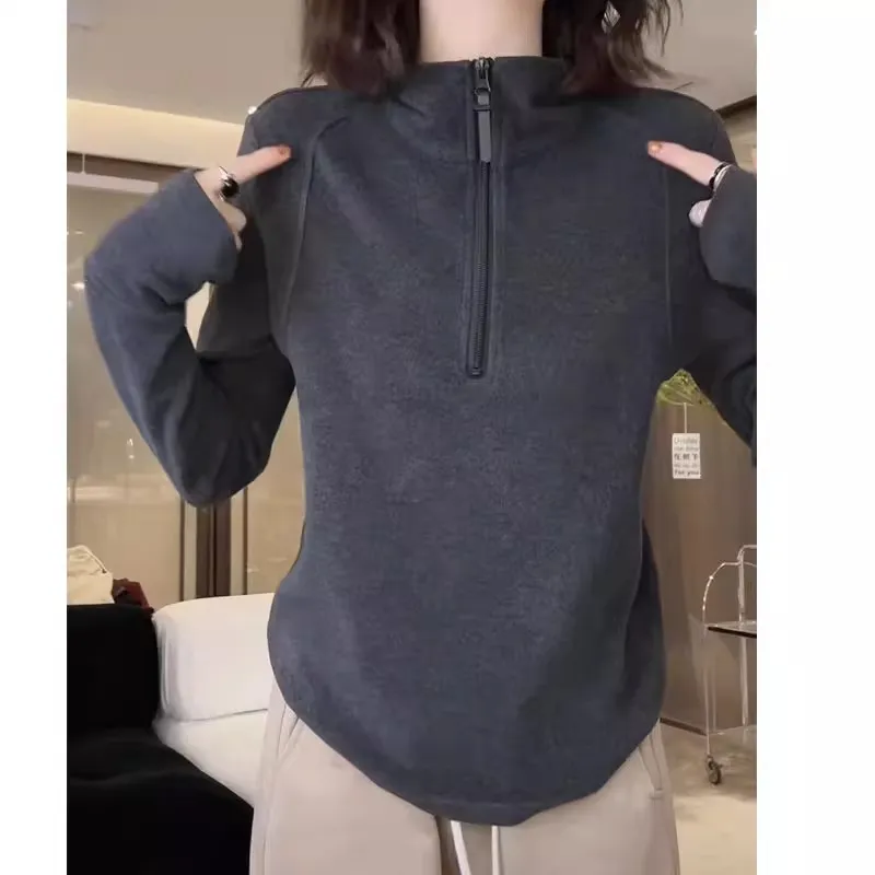 Half Zip Top Women's Fleece Base - Grey