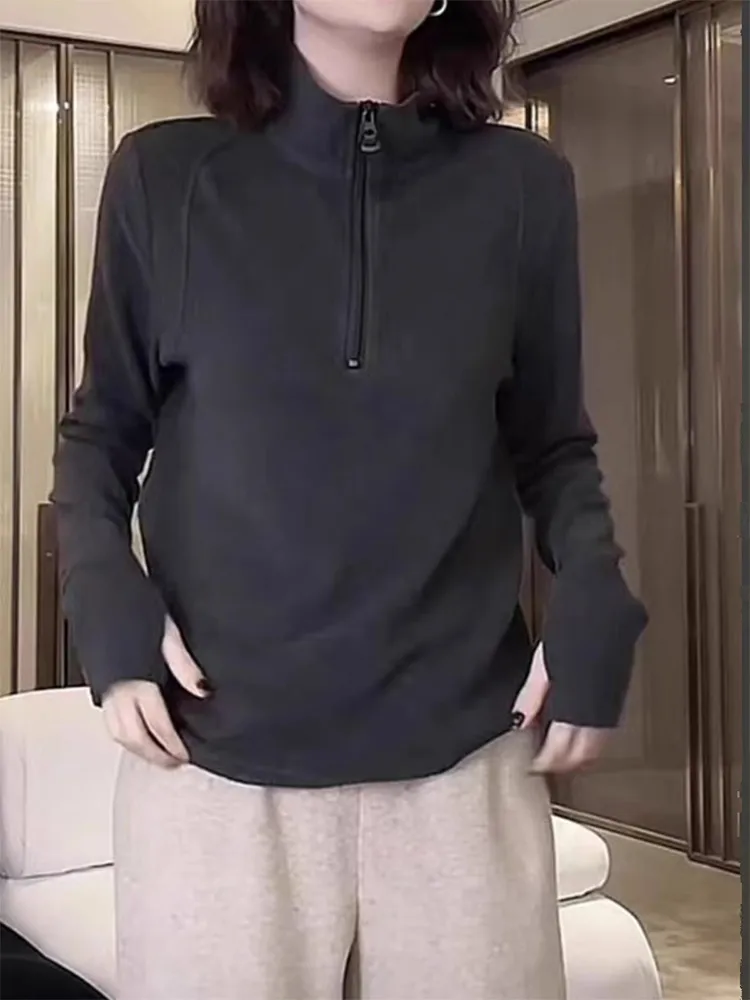Half Zip Top Women's Fleece Base - Black