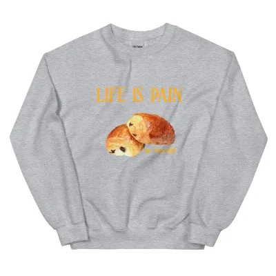 European American Fashion Floral Print Life Is Pain Round Neck Autumn And Winter Bottoming Long Sleeve Grey - Shop at LoveMi