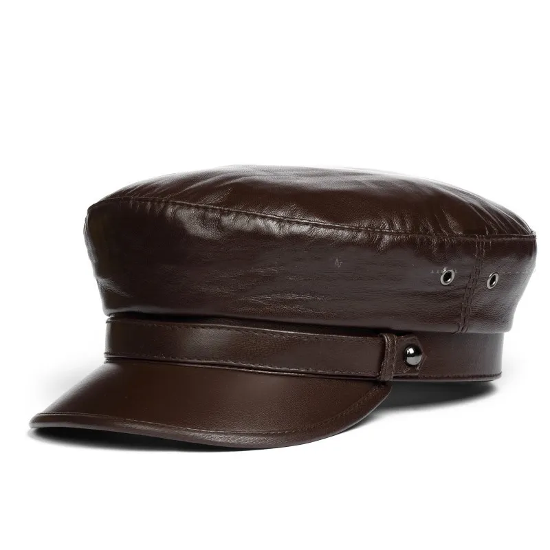 Women's Autumn And Winter Leisure Flat-top Cap - H1912 Brown