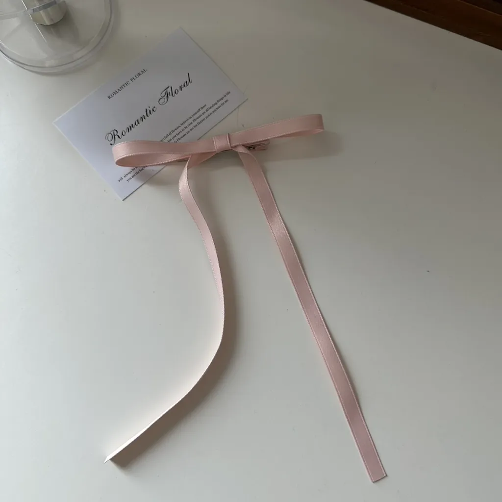 Bow Hair Clip Streamer Headpiece - Pink