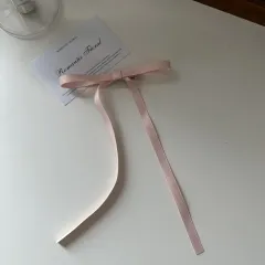Bow Hair Clip Streamer Headpiece - Pink - View 1