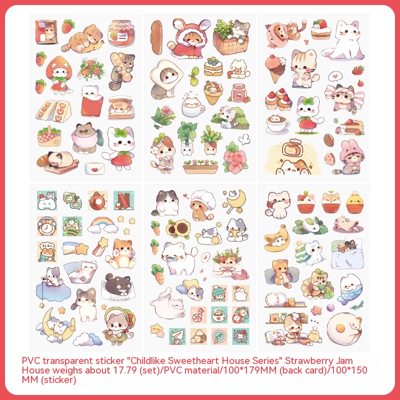 40 Cartoon Cute Transparent Waterproof Pvc Stickers