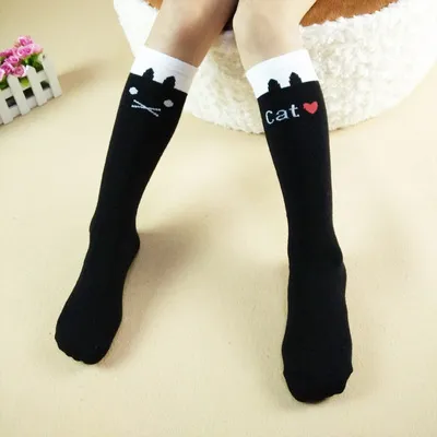 Middle Tube Baby Overknee Long Boot Girls High Tube Students' Socks Black - Shop at LoveMi