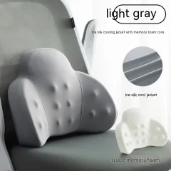 Summer Ice Silk Lumbar Support Pillow Office Long Sitting Artifact - Light Grey - View 1