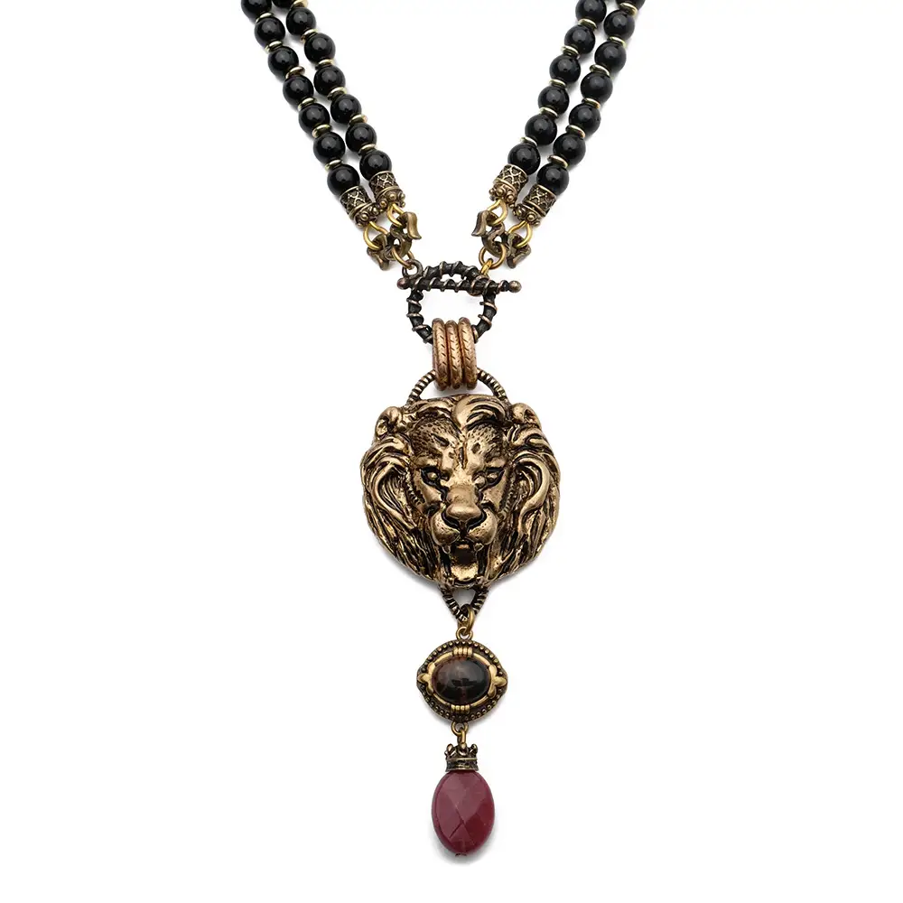 Natural Black Agate Bead Chain