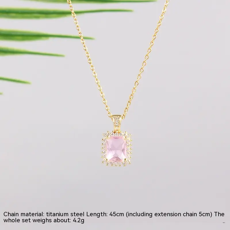 Colored Gemstone Necklace For Female Niche Design With A Minimalist Feel
