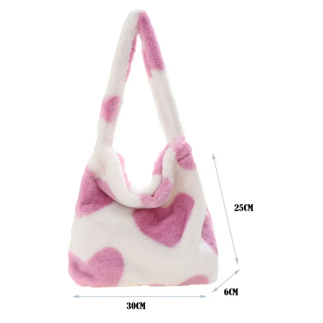 Portable Plush Handbag For Women Heart - Shop at LoveMi
