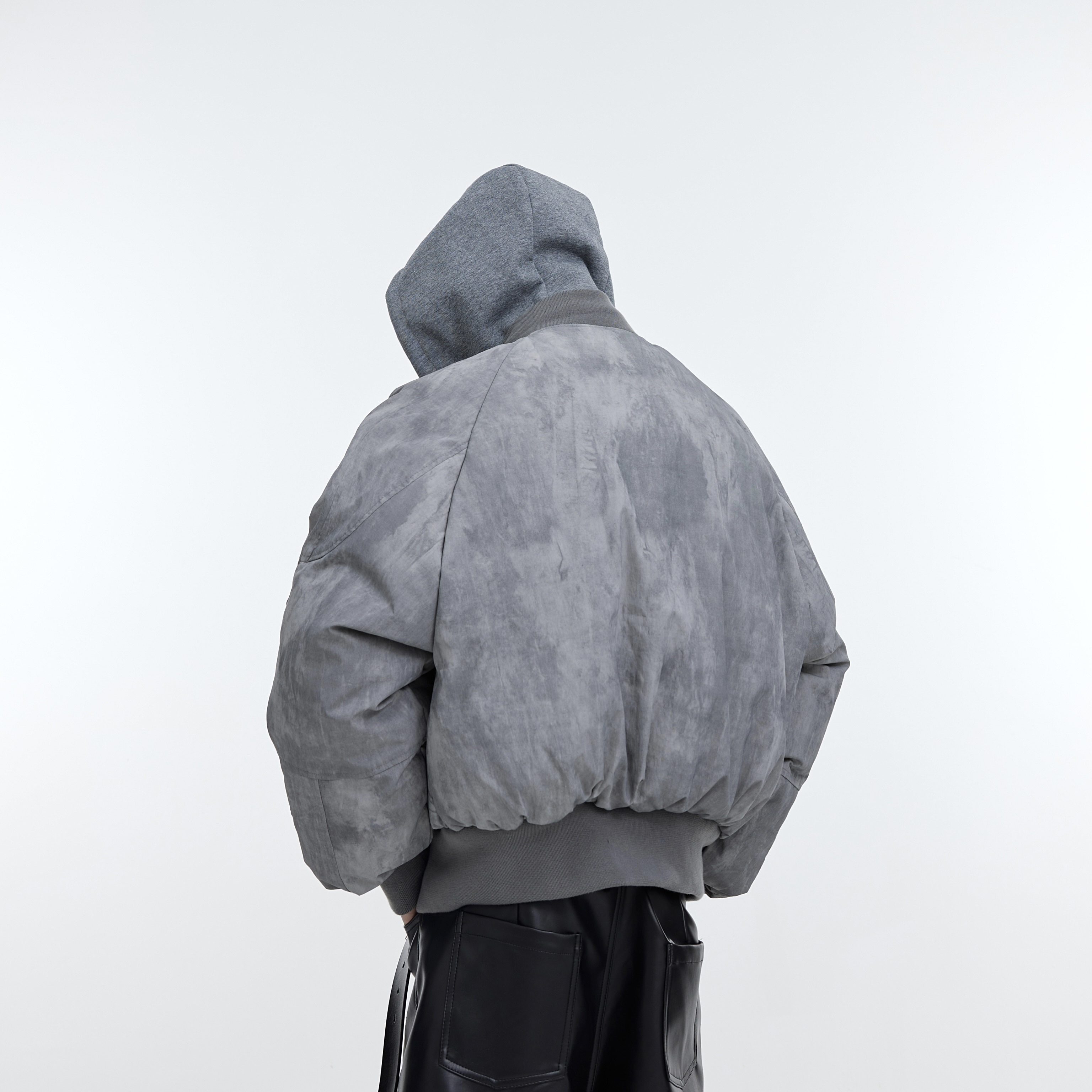 Making Old And Fake Two-piece Patchwork Cotton Hooded Jacket