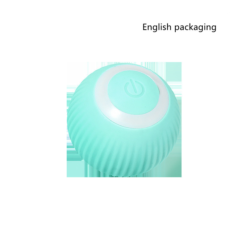 Cat Gravity Intelligent Rolling Ball Tease Toy Pet Automatic Rotating Ball · Green English packaging-USB