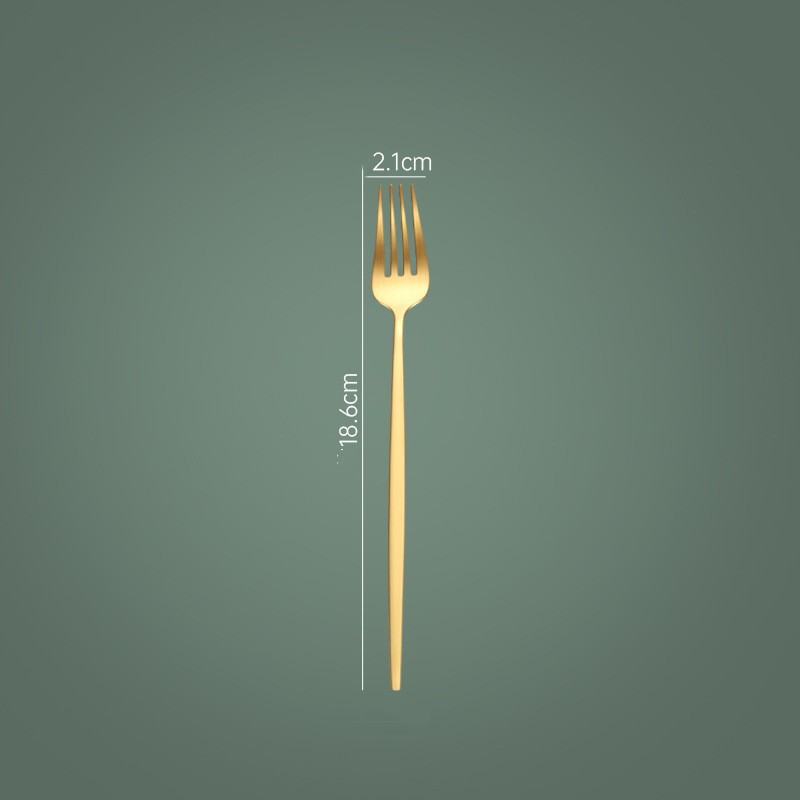 Gold Matte Dessert Fork